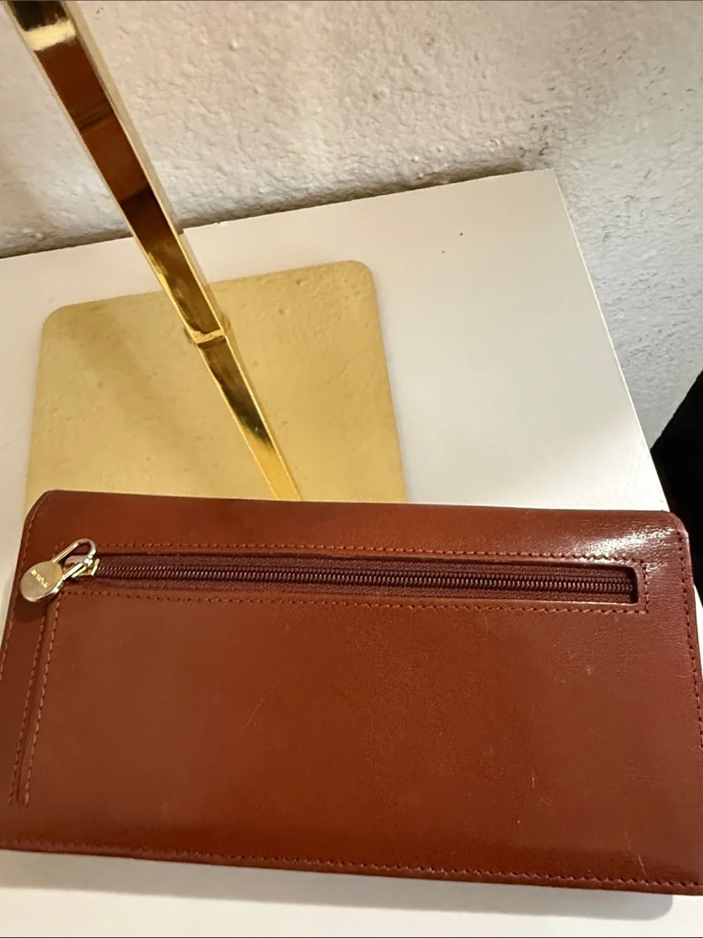 Vintage Monsac Brown Leather Long Wallet